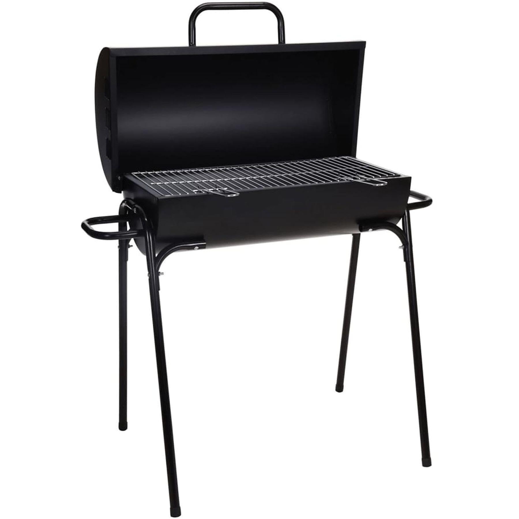 barbecue na kółkach czarna stal 60 x 30 x 70 cm