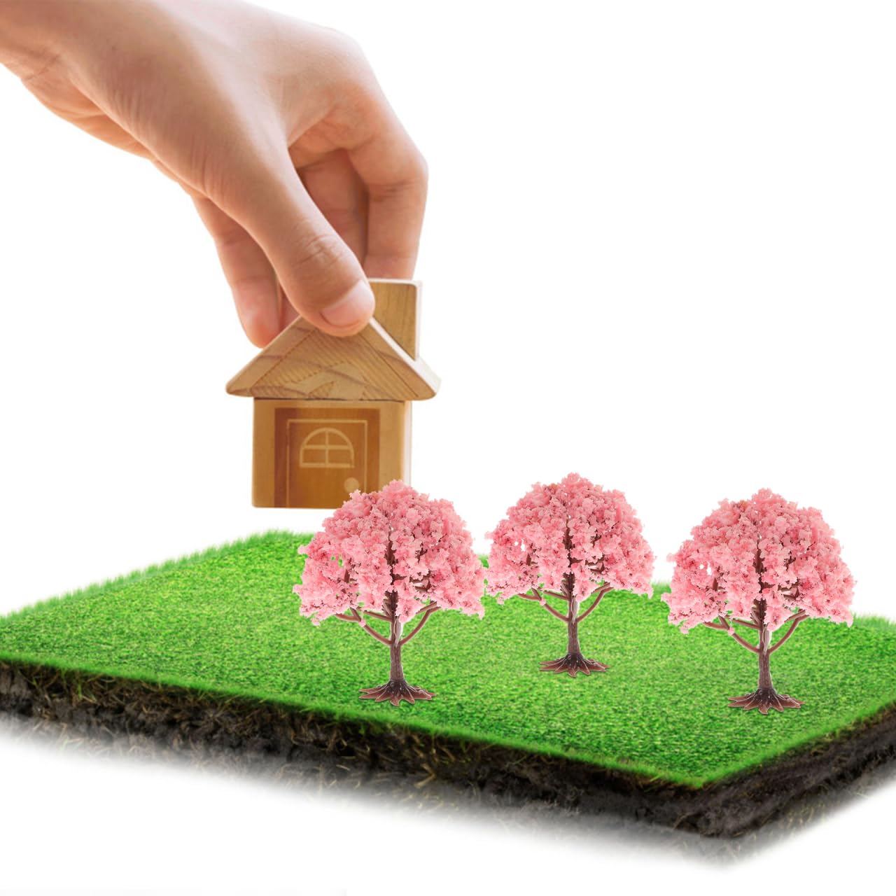 Angoily Arbre Miniature Simulé Blanc 8X7X7 Cm pour Maquettes Et Décorations Plante Artificielle Extérieur pour Paysage Et Jeux Créatifs