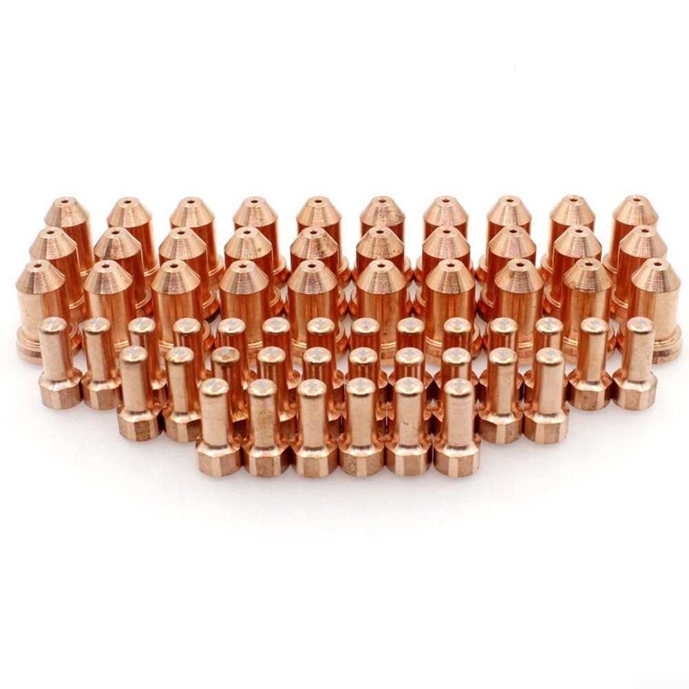 60PCS IPT-80 PT80 PT-80 Plasma Torch Cutting Consumables, 1.3mm tips 52558 and 51311.13, Plasma Cutter Torch Replacement Accessory