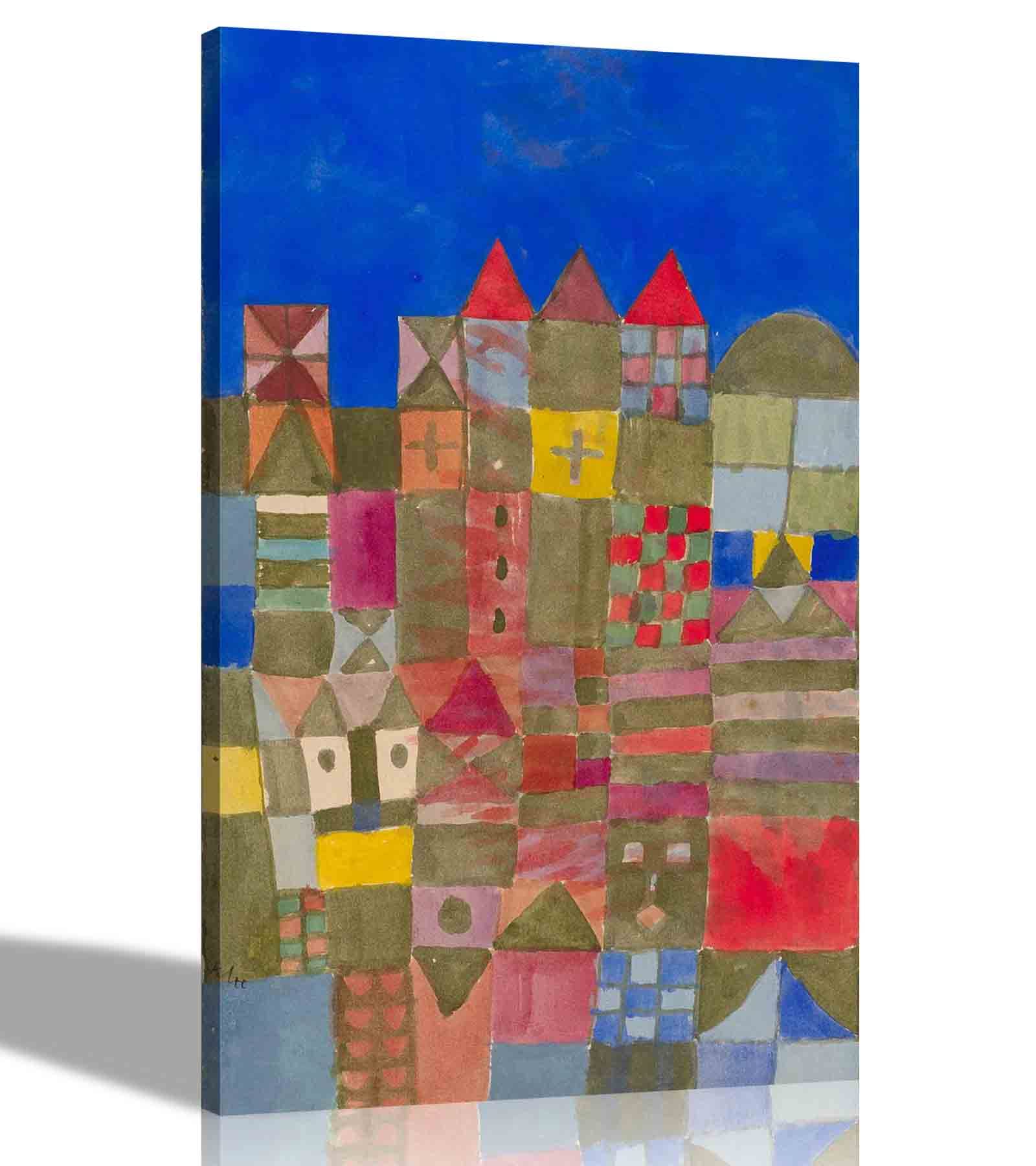 Artley Prints - Marjamshausen by Paul Klee Canvas Wall Art Pictures | Framed Prints for Living Room, Bedroom Office | Hanging Artwork 60 x 40cm (24 x 16 inches) A2