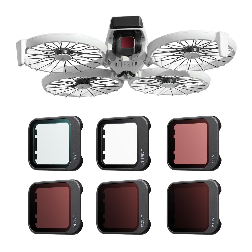 Kit filtro flip per action camera DJI, set di lenti ND/CPL/Mist con montaggio rapido, riduzione della luce e accessori polarizzanti per riprese cinematografiche (set da 6 pezzi)