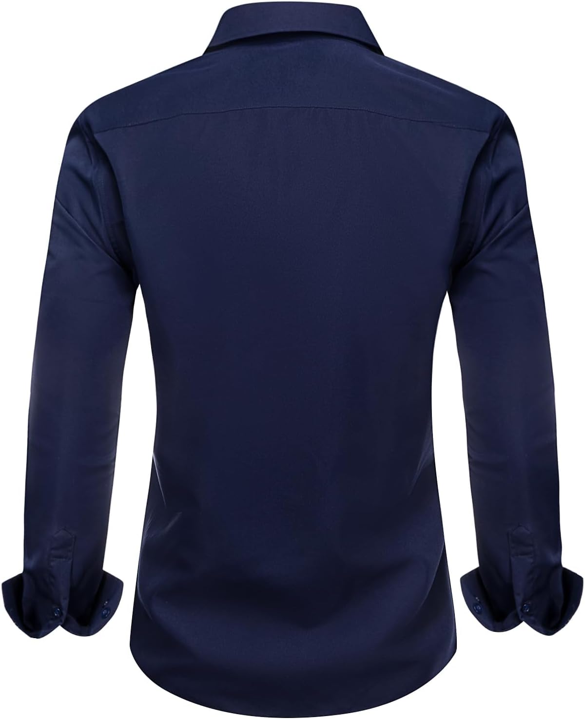 Dubulle Solid Mens Dress Shirt Satin Long Sleeve Business Casual Button Down Shirt with Pocket for Men - Image 4