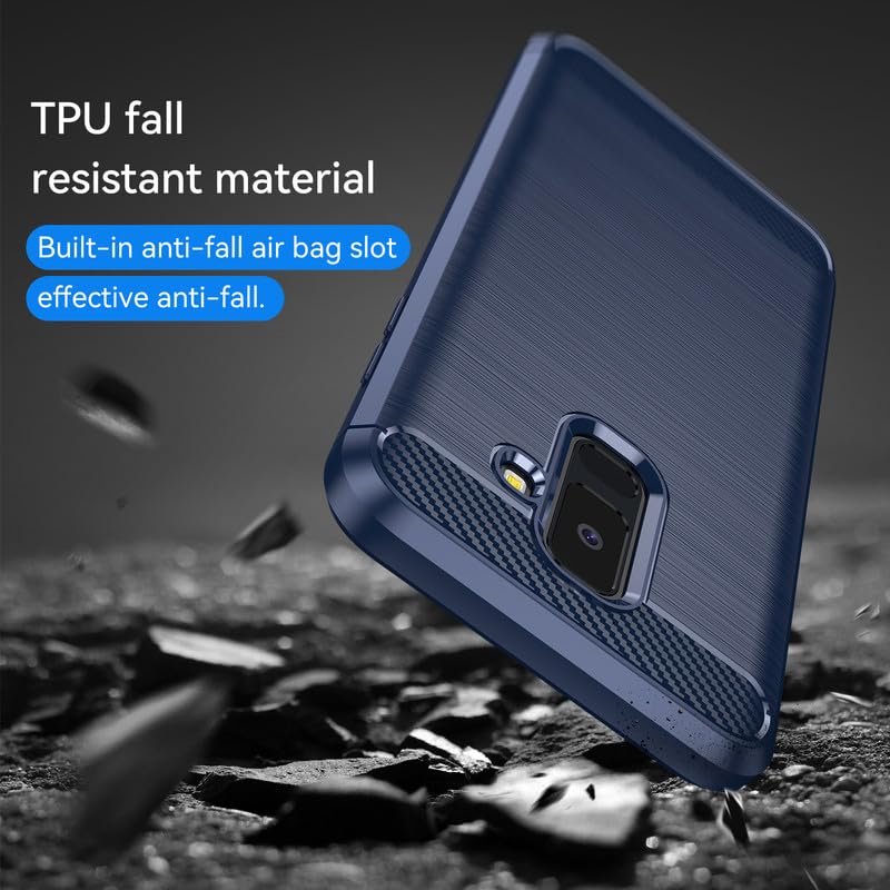 Image of Hybrid Carbon Fiber Back Case for Samsung Galaxy A6 Plus (Blue)