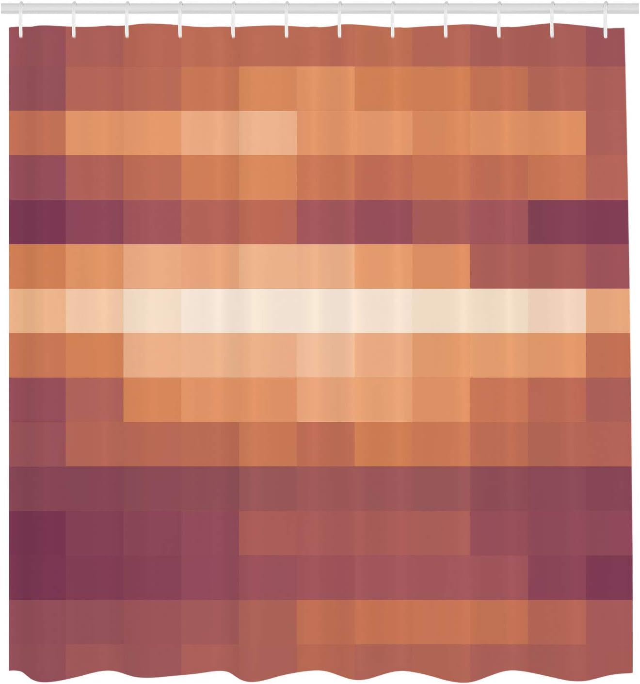 Ambesonne Palette Shower Curtain, Abstract Vortex Swirls and Shapes Pattern Vibrant Pastel Color Gradients, Cloth Fabric Bathroom Decor Set with Hooks, 70" Long, Dark Peach