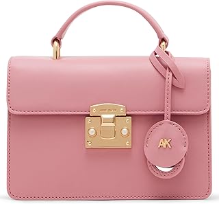 Anne Klein Small Top Handle with Mirror and Detachable Strap, French Mauve