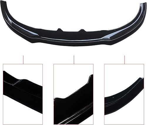 Miniatura 2 de NINTE Borde de parachoques delantero compatible con Dodge Charger RT 2015-2023, parachoques delantero ABS negro brillante, divisor de alerón