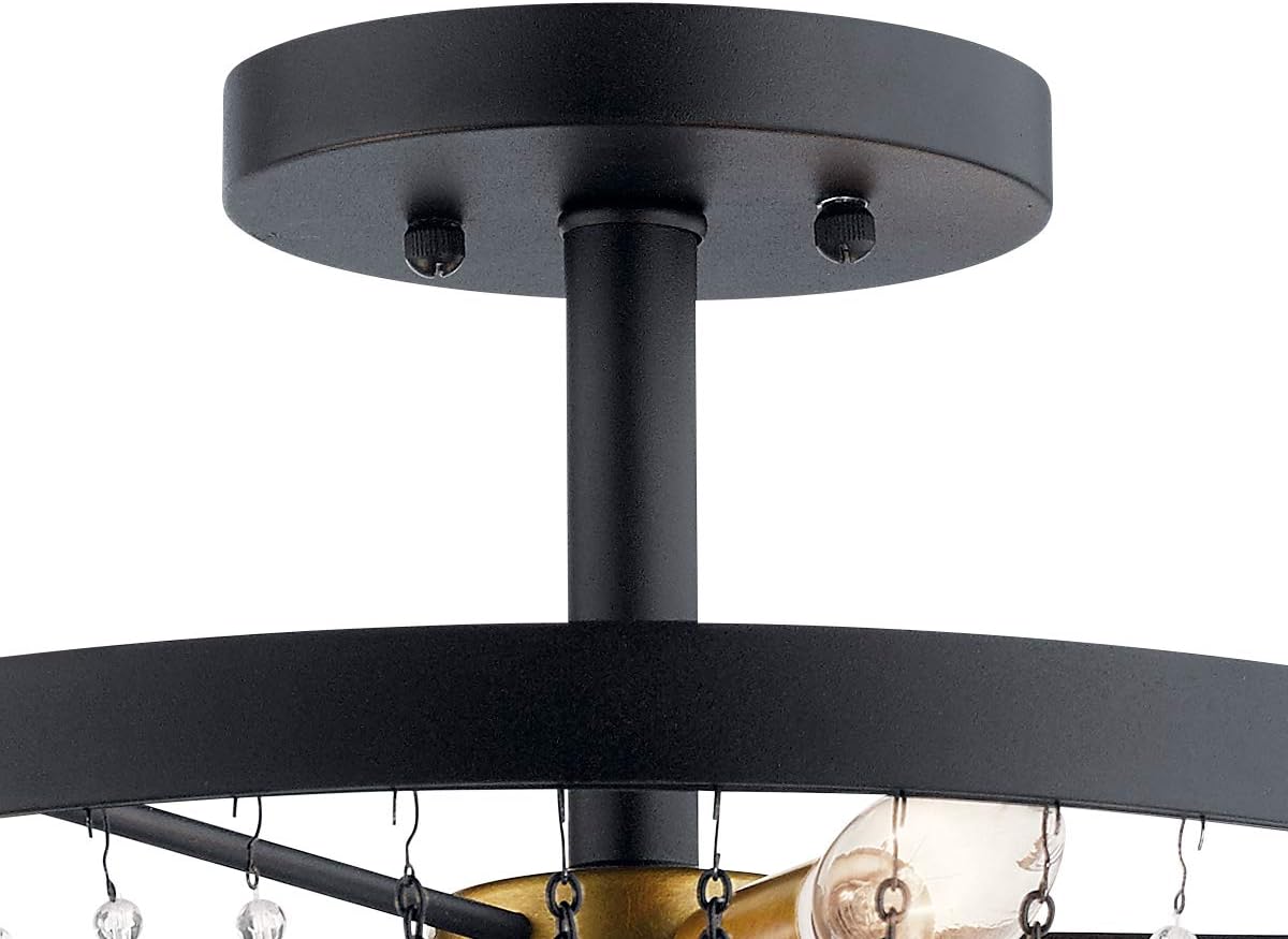 Frее Shірріng 🛒 KICHLER Alexia 16 3 Light Semi Flush with Crystal Beads in Textured Black 🔥 Flаѕh Sаlе KICHLER Alexia 16 3 Light Semi Flush with Crystal Beads in Textured Black