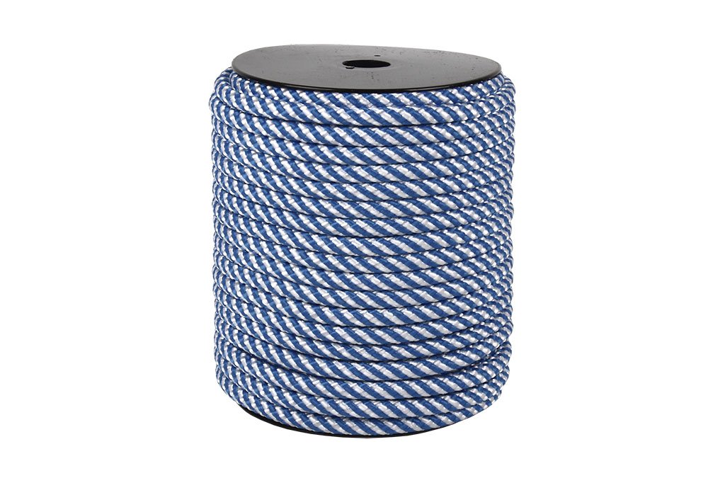 CARRETE CUERDA HELICOIDAL 16MM 25 M. BCO/AZUL - Unid: 1