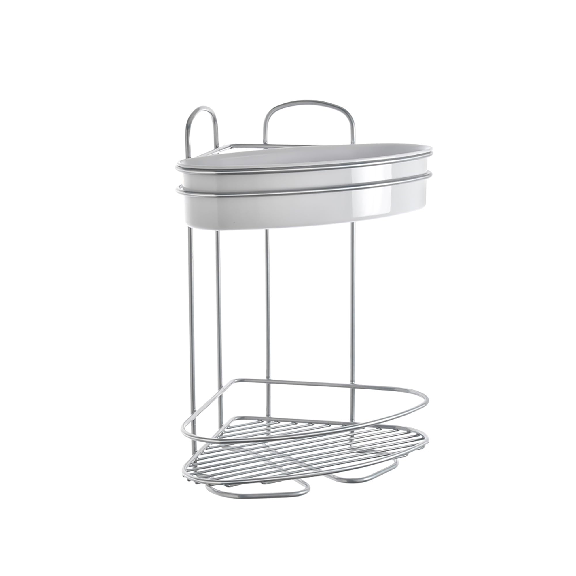 Metaltex "Orbit Hanging Corner Storage with 2 Floors, Silver