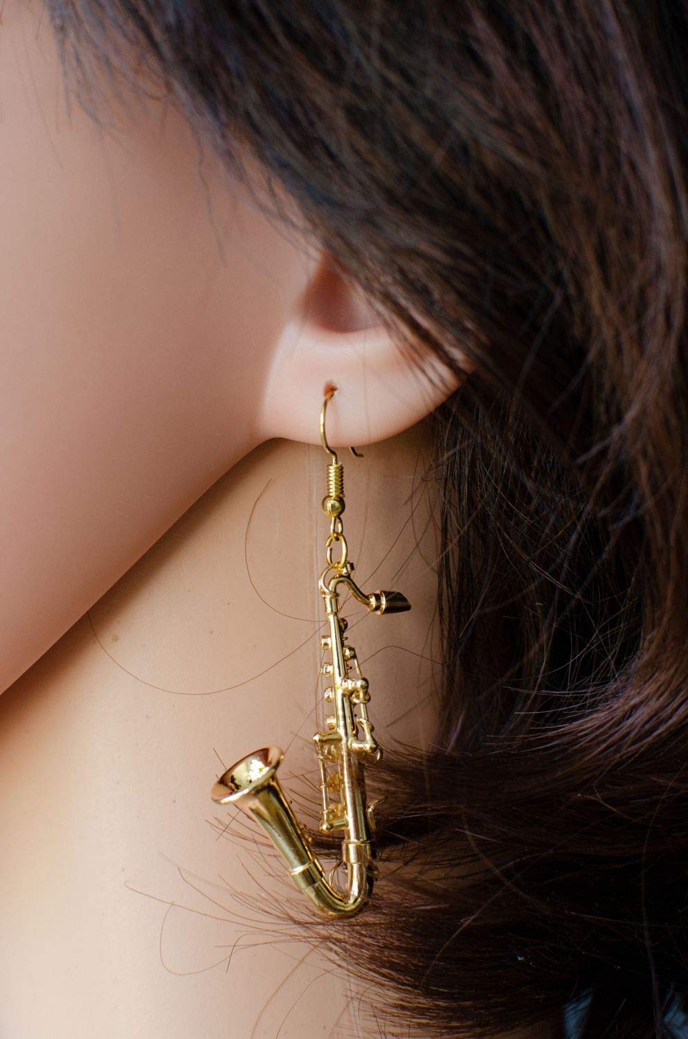 Orecchini fatti a mano sassofono – idea regalo per musicisti con confezione regalo