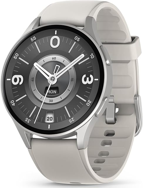 Smart Watch for Android Phones & iPhone, Alexa Built-in GPS Smartwatch with Call/Text, 24/7 Heart Rate/Sleep Monitor, Step Counter Pedometer, 50M Waterproof Fitness Watch for Business/Sport - Grey