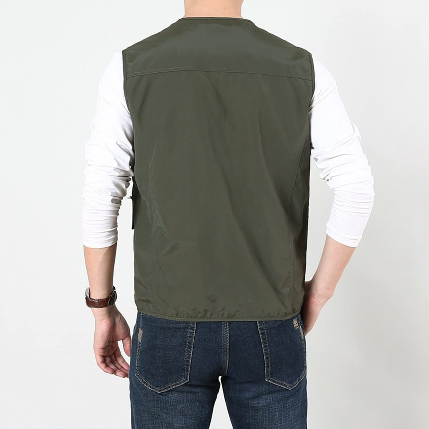 Chaleco Hombre Multibolsillos Chaleco Sin Mangas Transpirable Chaleco Deportes Exterior Chaleco Casual Fotografía Pescachaqueta