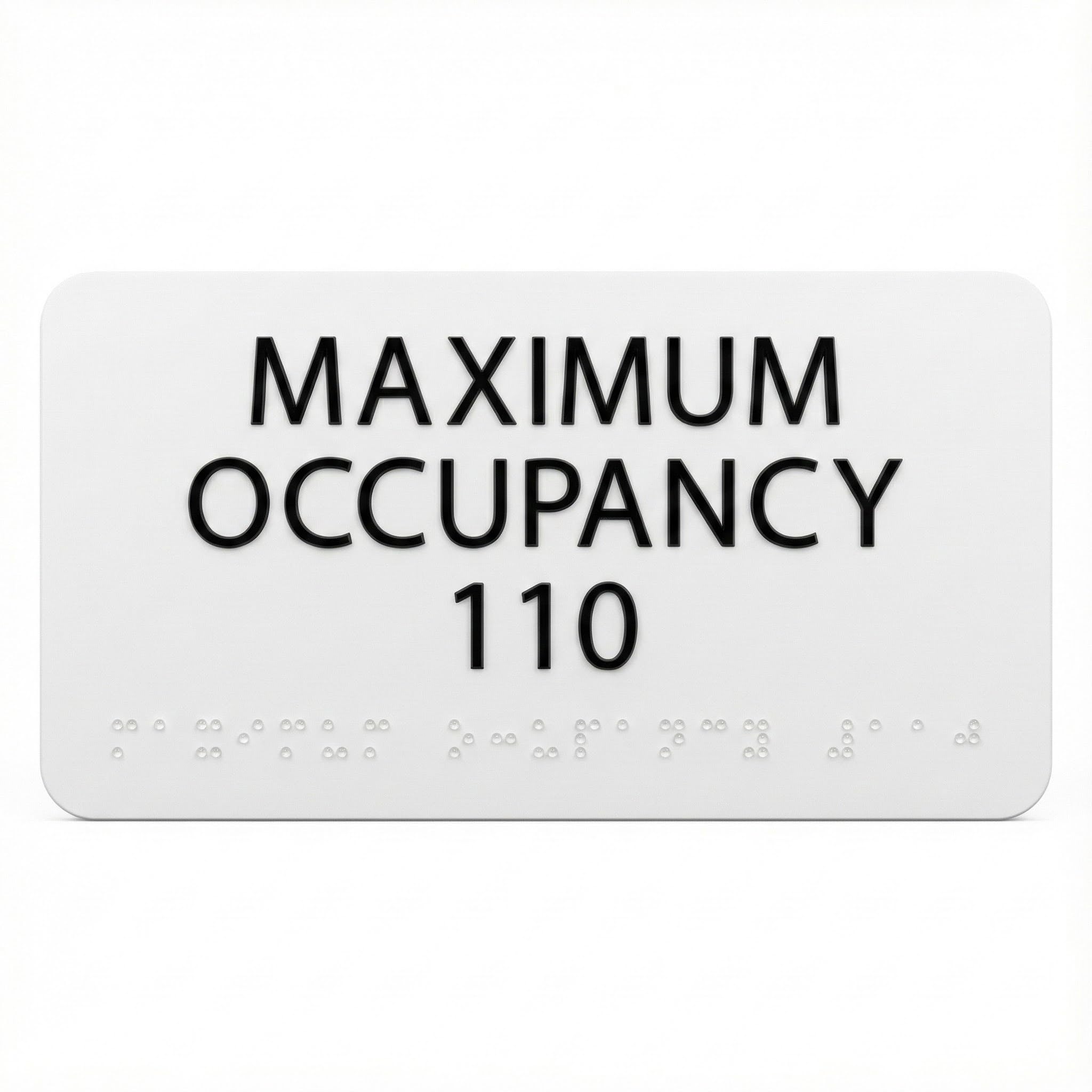 ALPHA DOG ADA SIGNS Custom Maximum Occupancy Sign 4x8 Inch - Personalized Room Capacity Limit Sign with Grade 2 Braille - ADA Compliant Business