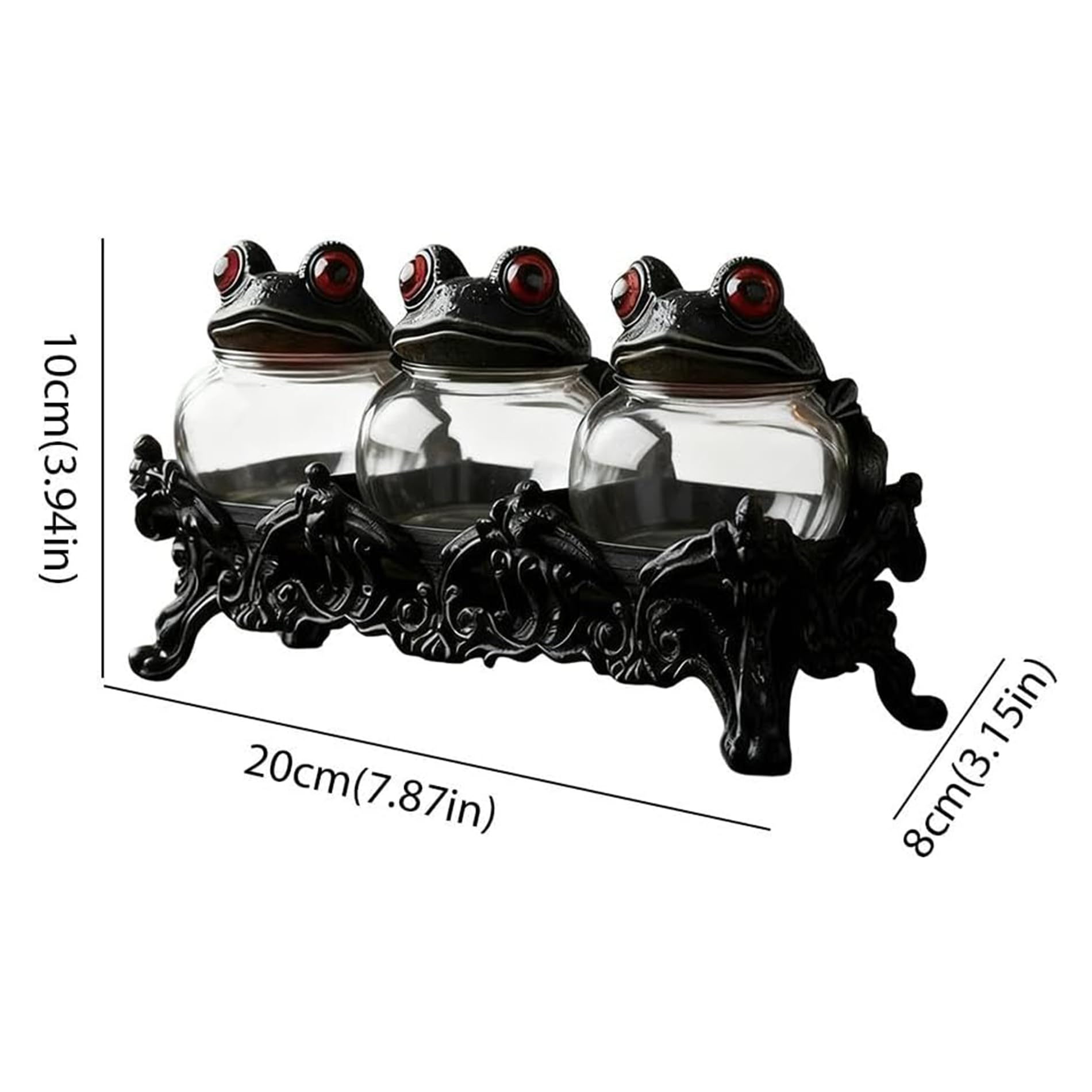 Générique Chapeau de sorcière, bocal d‘épices de hibou, avec support en résine, Gothique avec couvercles, les épices, le thé, les sels, Décoration de maison amusante (Chapeau de sorcière（3pcs）)