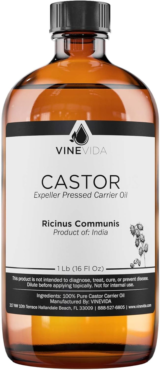 VINEVIDA Castor Carrier Oil 32 oz - Undiluted Castor Oil 32 oz - Castor Candle Oil Scent - DIY Candle Scents for Candlemaking - Bulk Carrier Oil for Soap Making Safe for Skin