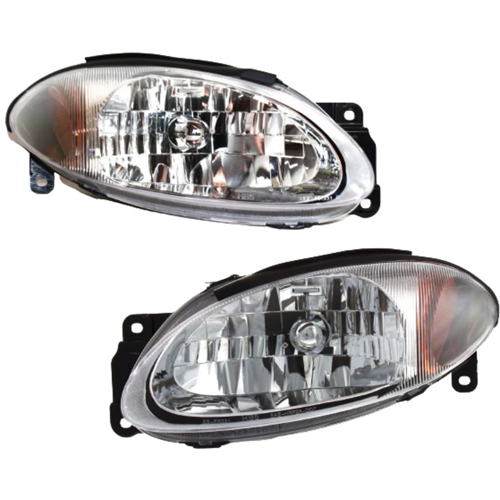 For 1998-2003 Ford Escort Pair Headlights Driver and Passenger Side for Coupe | ZX2 FO2502172 FO2503172 Replaces XS4Z 13008DA XS4Z 13008CA