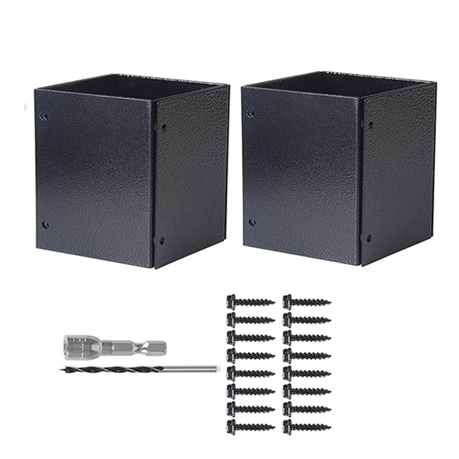 Stainless Steel Adjustable Mailbox Post Base Protector, Post Sleeve for Fences and Deck Railings, Universal Fit for 3.3-6 Inch Posts with Easy Installation Kit Includes Screws an