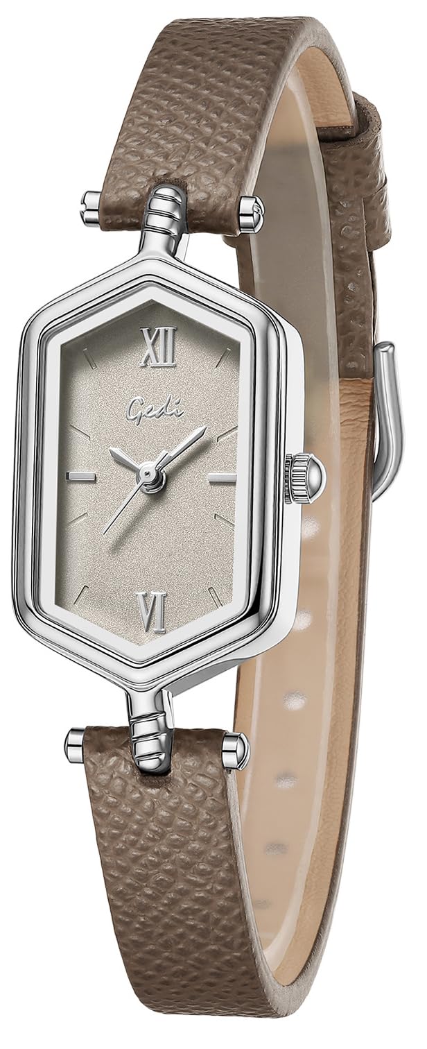 FANMIS Orologi da donna in oro con cinturino in pelle vintage e cinturino