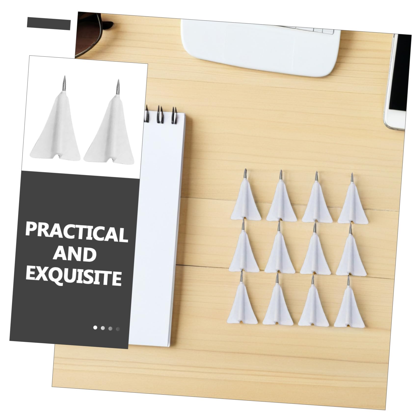 Lot de 12 Petites Punaises Créatives D’Avion en Liège, Épingles Pratiques Multifonctions pour Tableau D’Affichage, Décoration Murale et Fournitures Maison