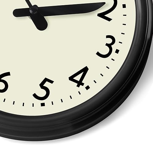 Miniatura 5 de Lafocuse Reloj de pared de cocina negro retro con agujas de cuchillo y tenedor, relojes de pared estilo años 50, estilo vintage, silencioso, sin