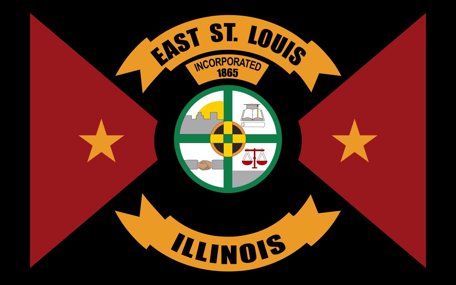 Drapeau East St. Louis Illinois grand souvenir de voyage format paysage