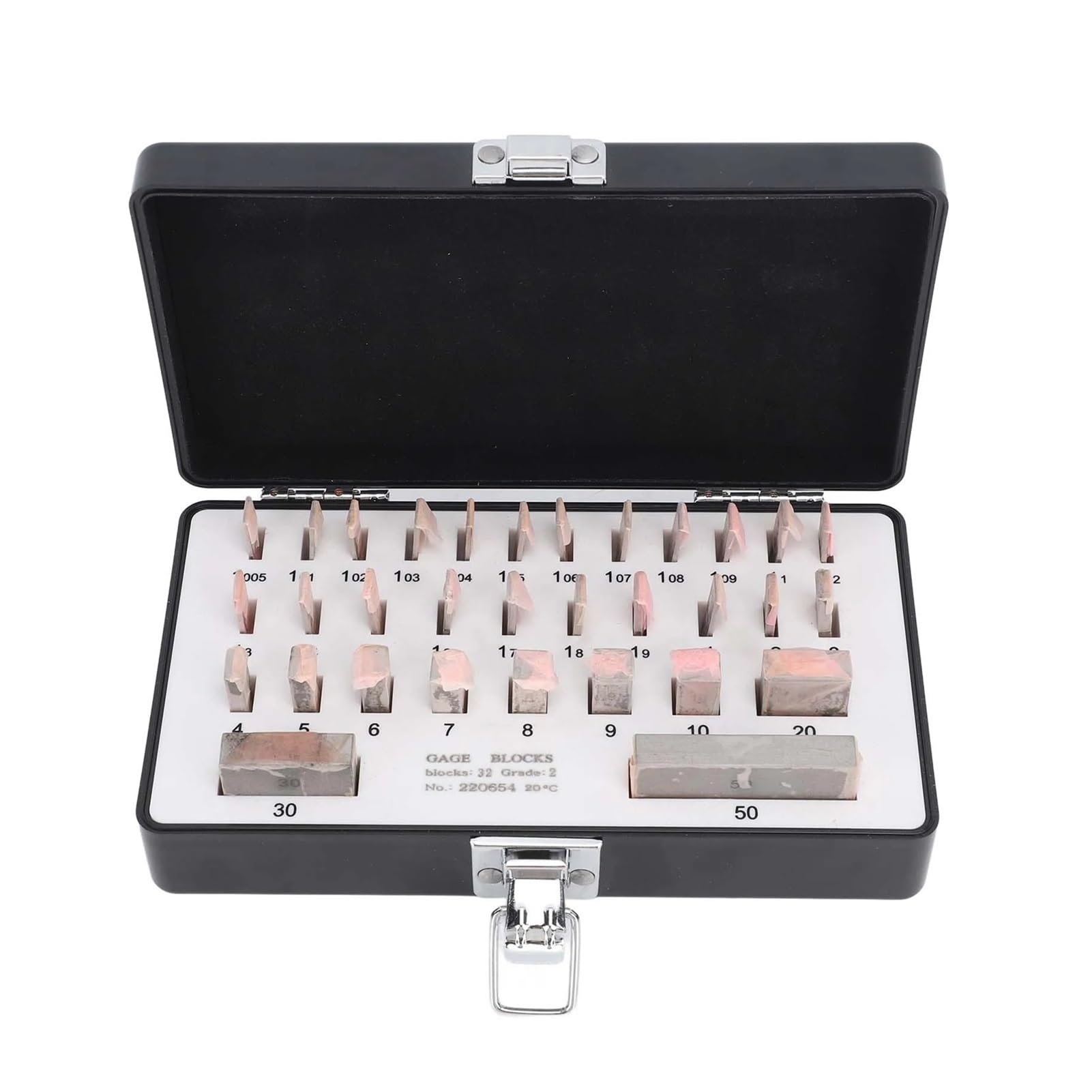 Gqnblvhzupdm 32Pcs Micrometer, Gauge Block Set Steel High Accuracy Portable Measuring Kit With Case
