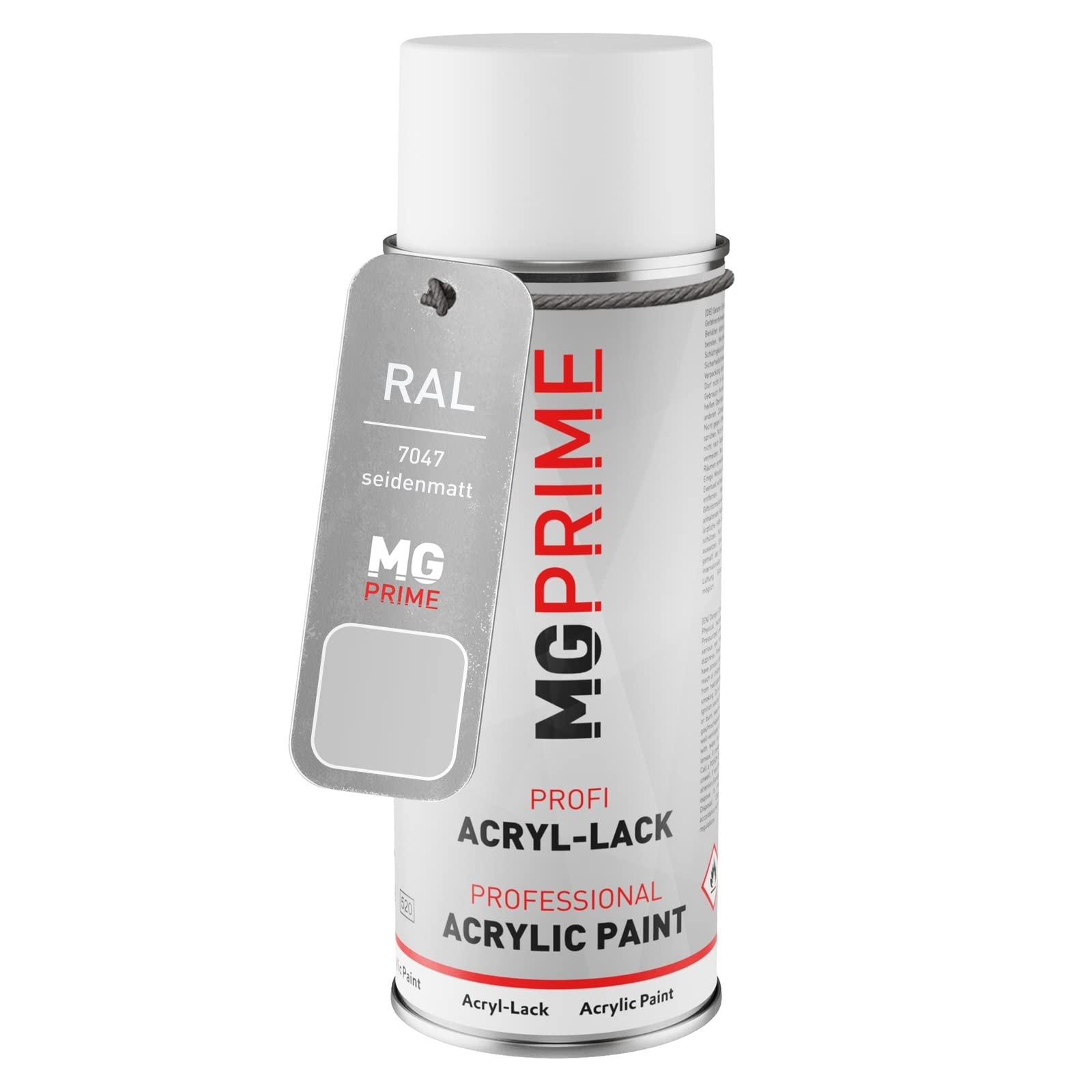 MG PRIME RAL 7047 Telegrau 4 Spraydose – 400 Ml, Seidenmatt, Schnelltrocknend, Made In Germany