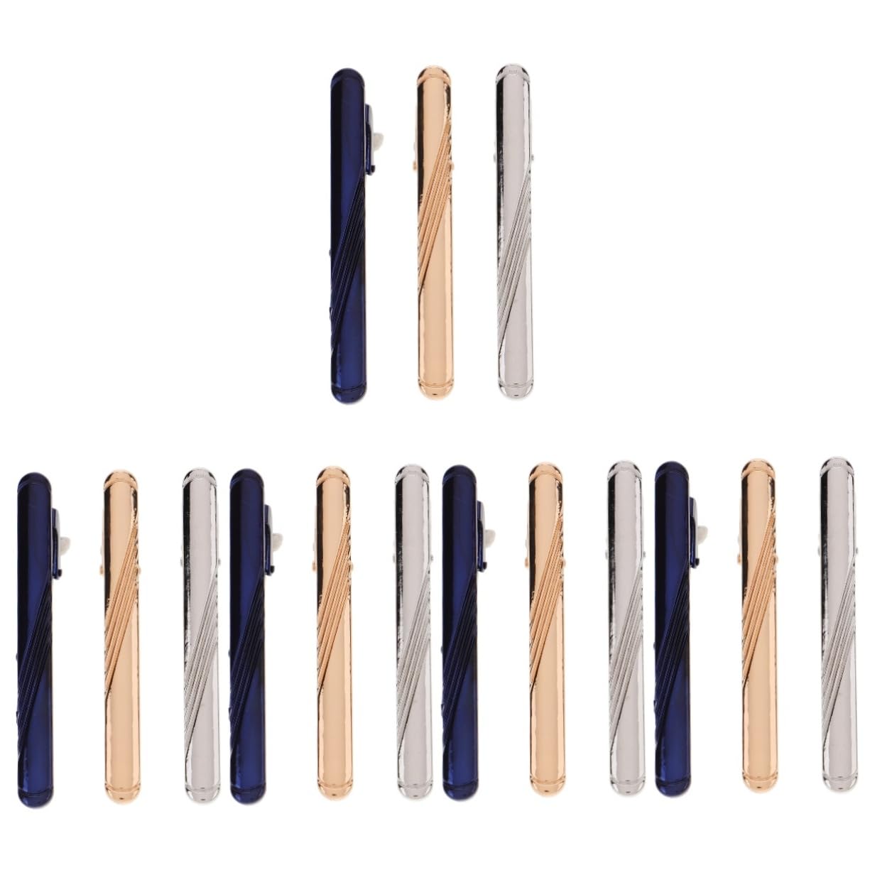 GALPADA Pasador De Cuello A Rayas Azules Barra De Corbata Clip De Corbata Clips De Pajarita Pinzas De Corbata Bien Clips De Corbata Titular De Corbata Cobre