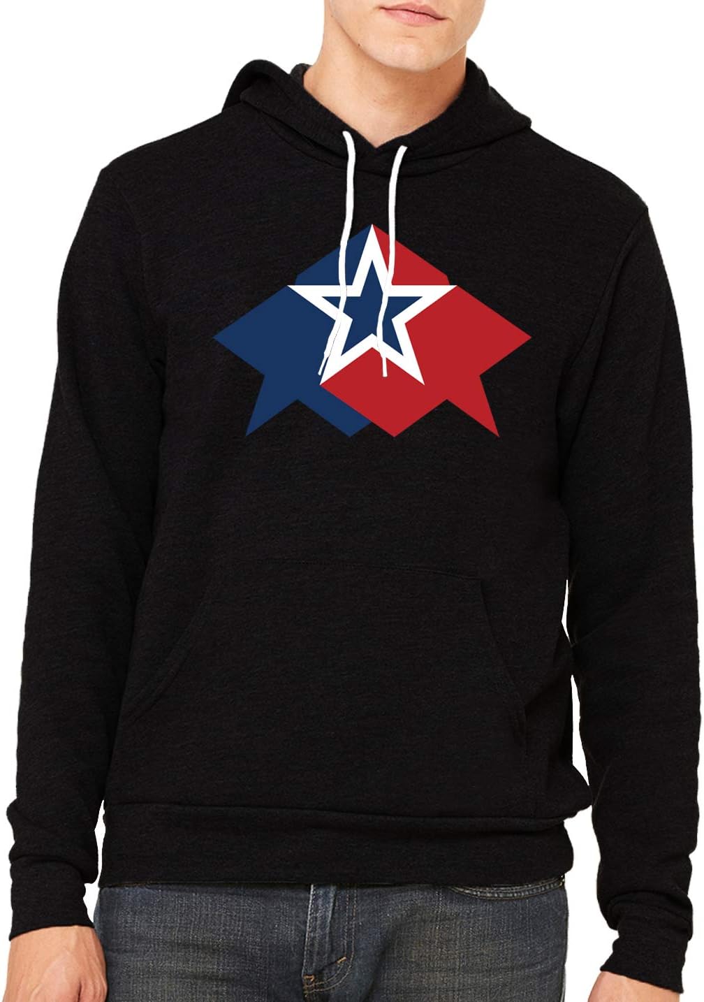 Mato & Hash Red, White and Blue Star Unisex Hoodie, USA Sweatshirts, Patriotic Hoodie
