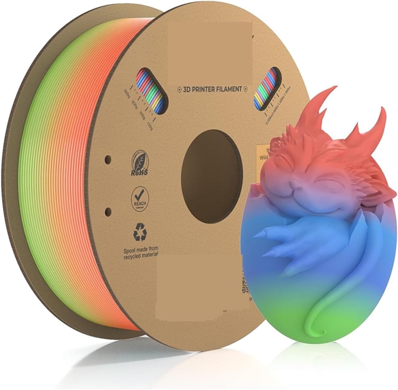 For creality Colorful Gradient for Hyper PLA Rainbow Filament 1.75mm 1KG High Speed Printing PLA Filaments 3D Pritner Materials(Wild Blossom-Short)