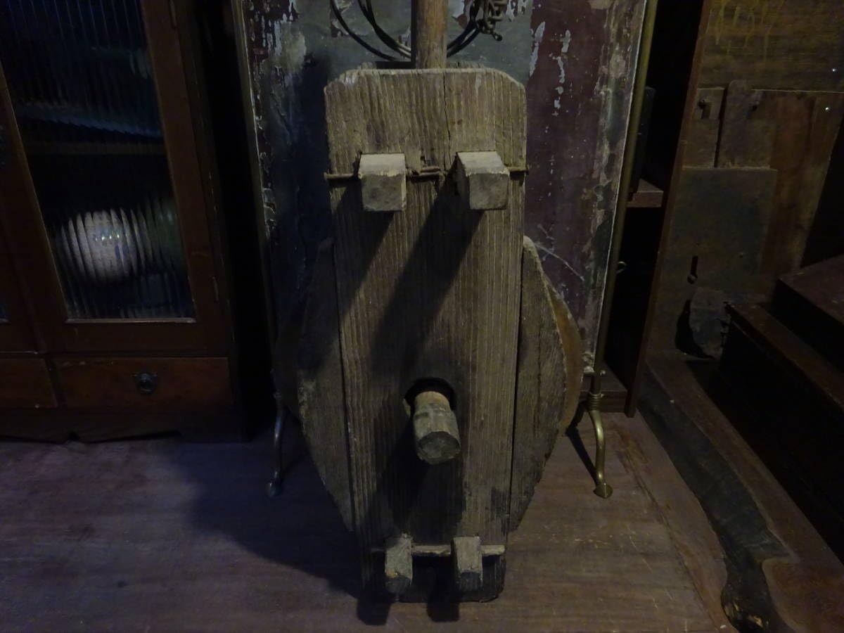 Amazon.co.jp: 【江戸時代木製の井戸滑車】車輪骨董インテリア古民具