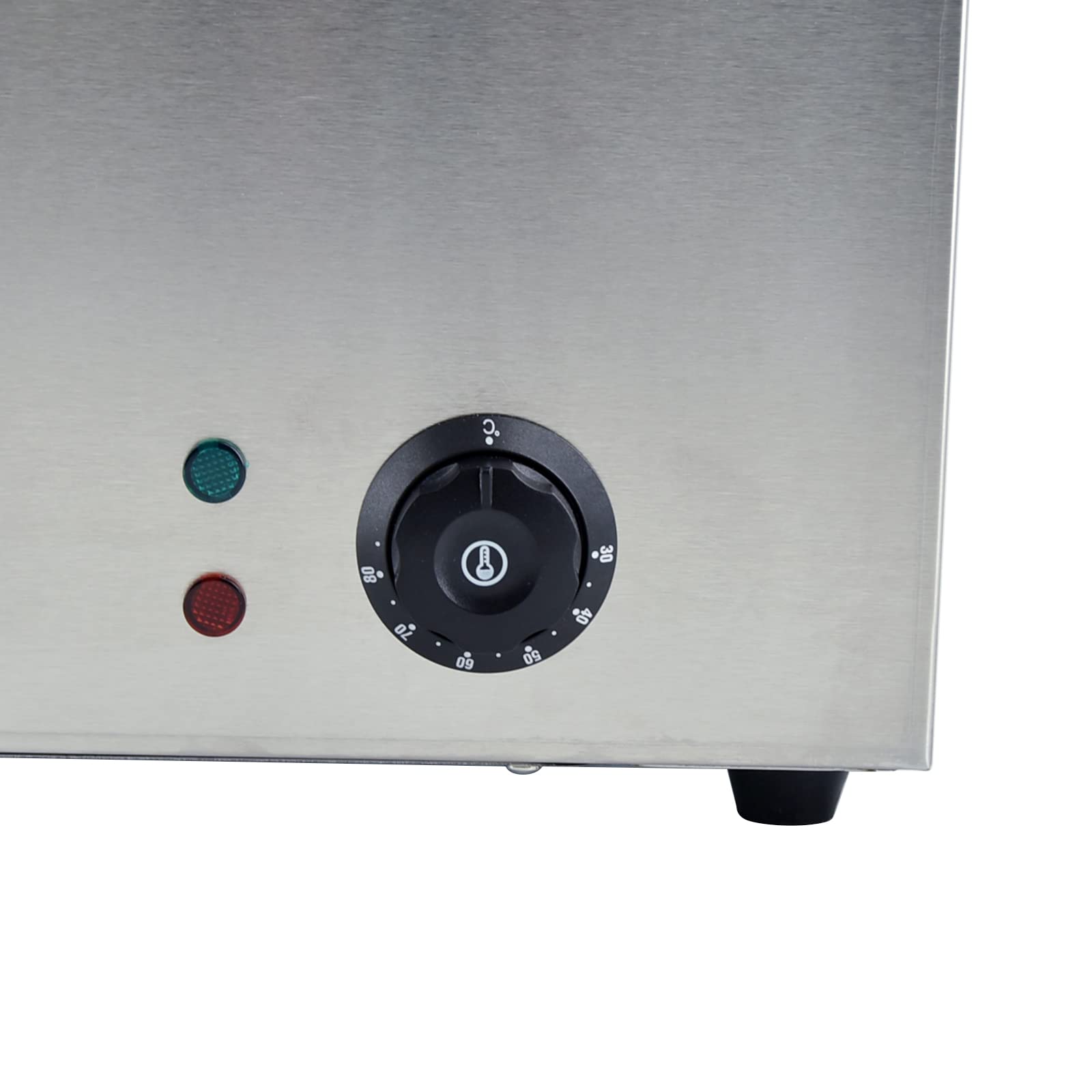 TAIMIKO Bain Marie électrique en Acier Inoxydable 220-240V 1500W Commercial Chauffe Plat 2 Bacs Casseroles avec Robinet de vidange Contrôle de la température
