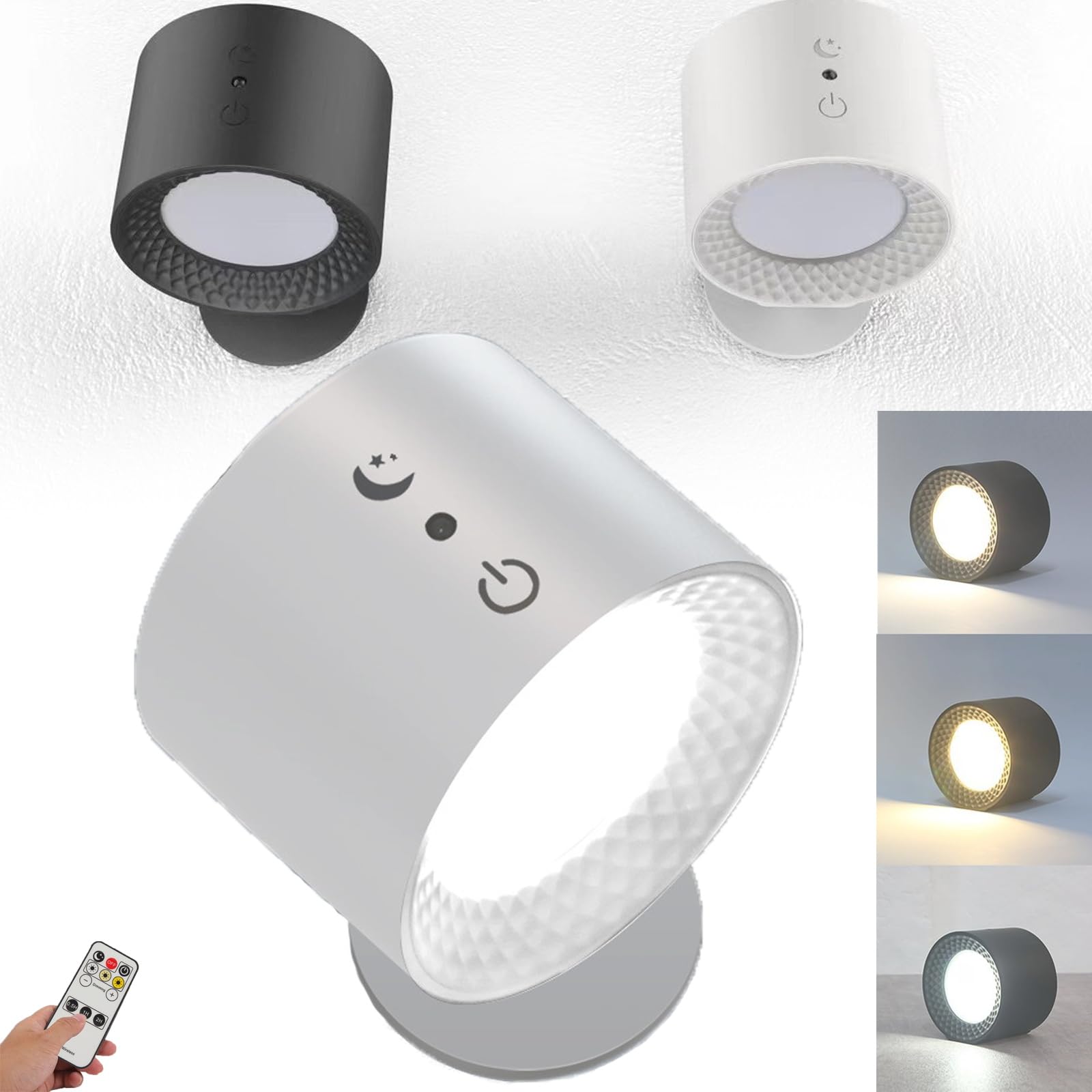 Knubbuf Glowright - Glowright Lights, Glow Right Smart Light, 360°Rotation Magnetic Glow Right Indoor Everywhere Light 2.0 with Controller/Touch (White)