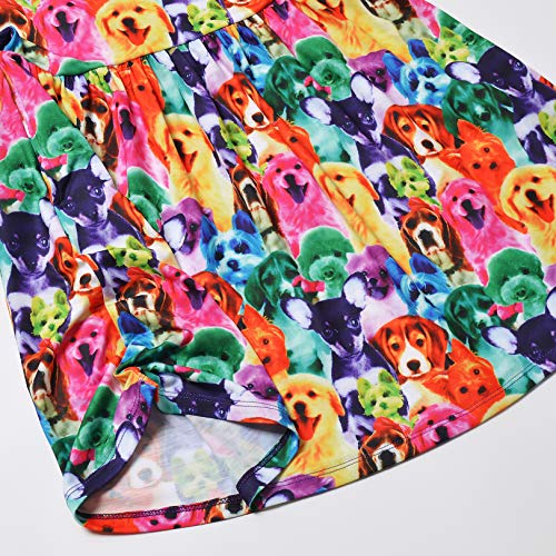 Girls Unicorn Dresses Summer Flutter Sleeve Rainbow Party Clothes for Kids4