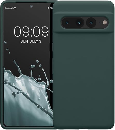 Miniatura 8 de kwmobile Funda compatible con Google Pixel 7 Pro - Funda de silicona TPU con acabado suave - Azul Verde