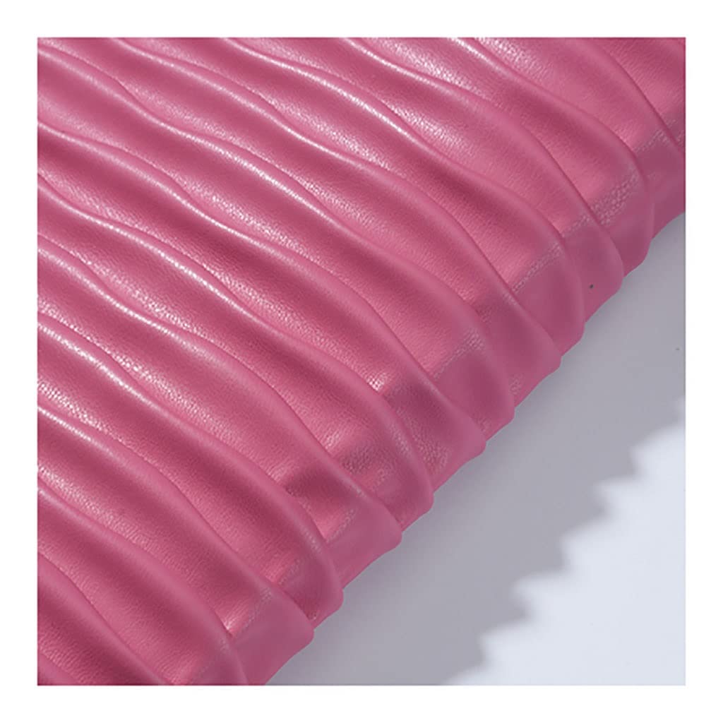 la Textura de la Hoja de Cuero Artificial de Cuero Pu, la Tela de Cuero Sintético, Es Muy Adecuada para la Artesanía Diy, Pendientes de Cuero, la Tela de Cuero Diy, la Artesanía Diy./Rosa Roja 2/1,38