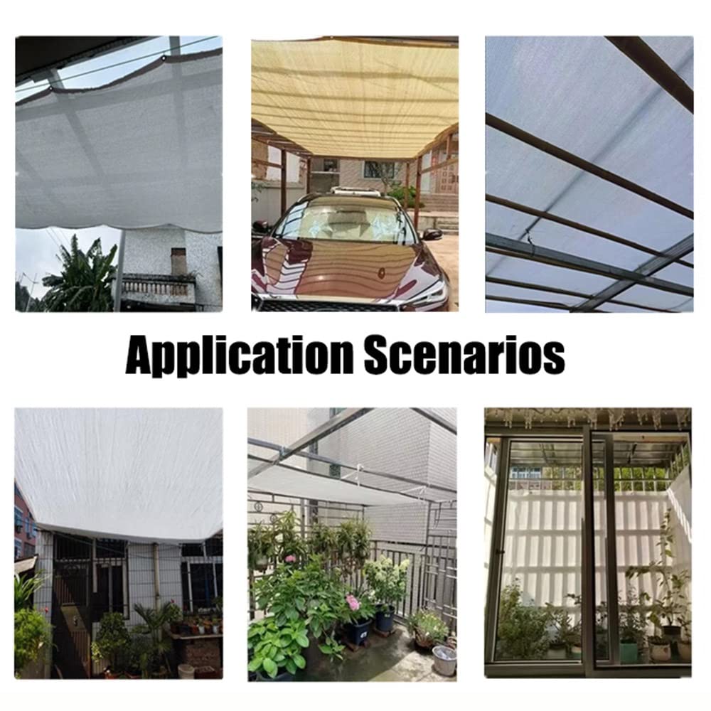 Lona de malla blanca resistente a los rayos UV con ojales para uso en jardín, malla duradera para protección solar de invernaderos y plantas, tamaños: 2 x 4 m, 3 x 6 m, 4 x 5 m, 6 x 10 m, 8 x 12 m (4