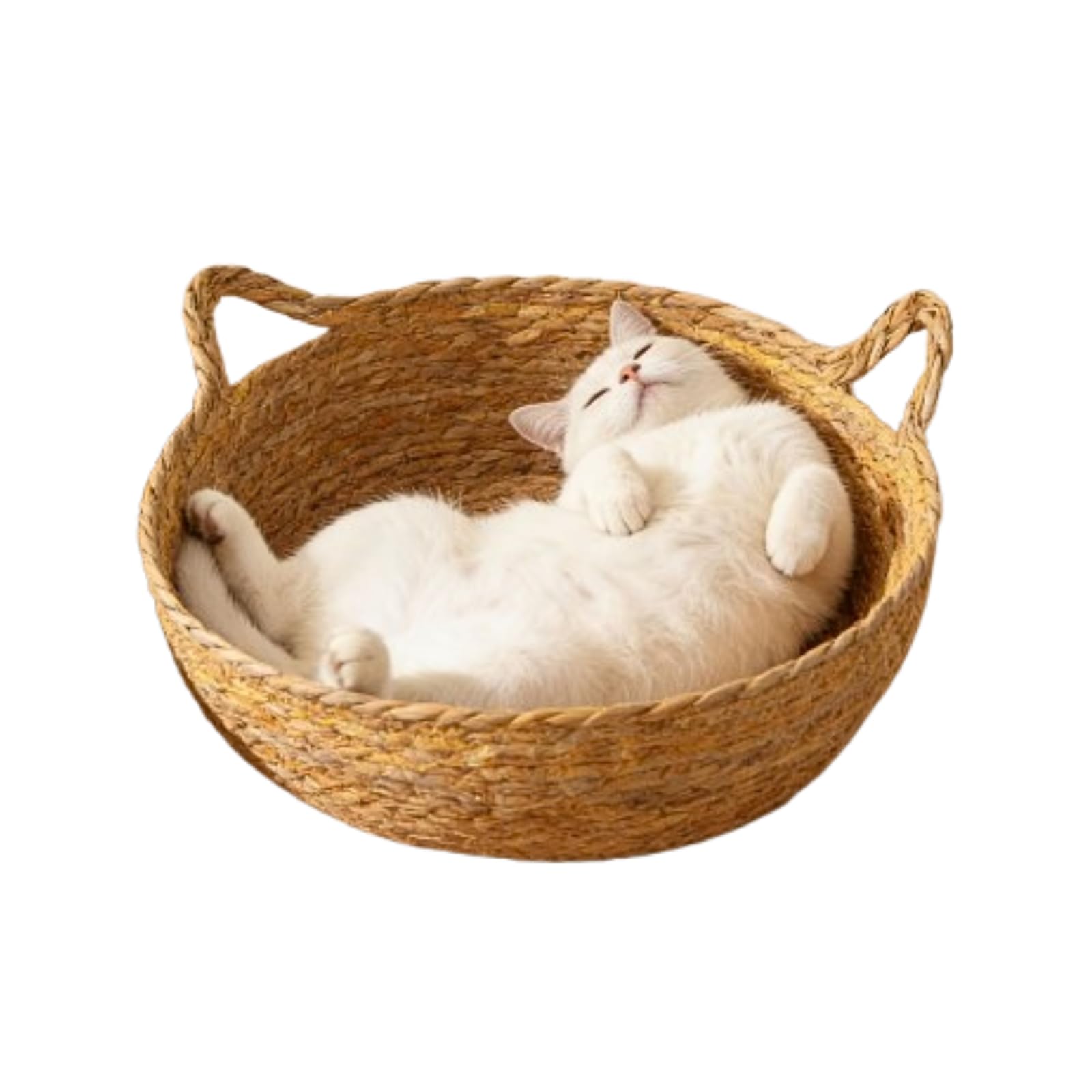 Amazon.co.jp: 猫用ベッド かごベッド ガマ草 藤編み ラタン ペット