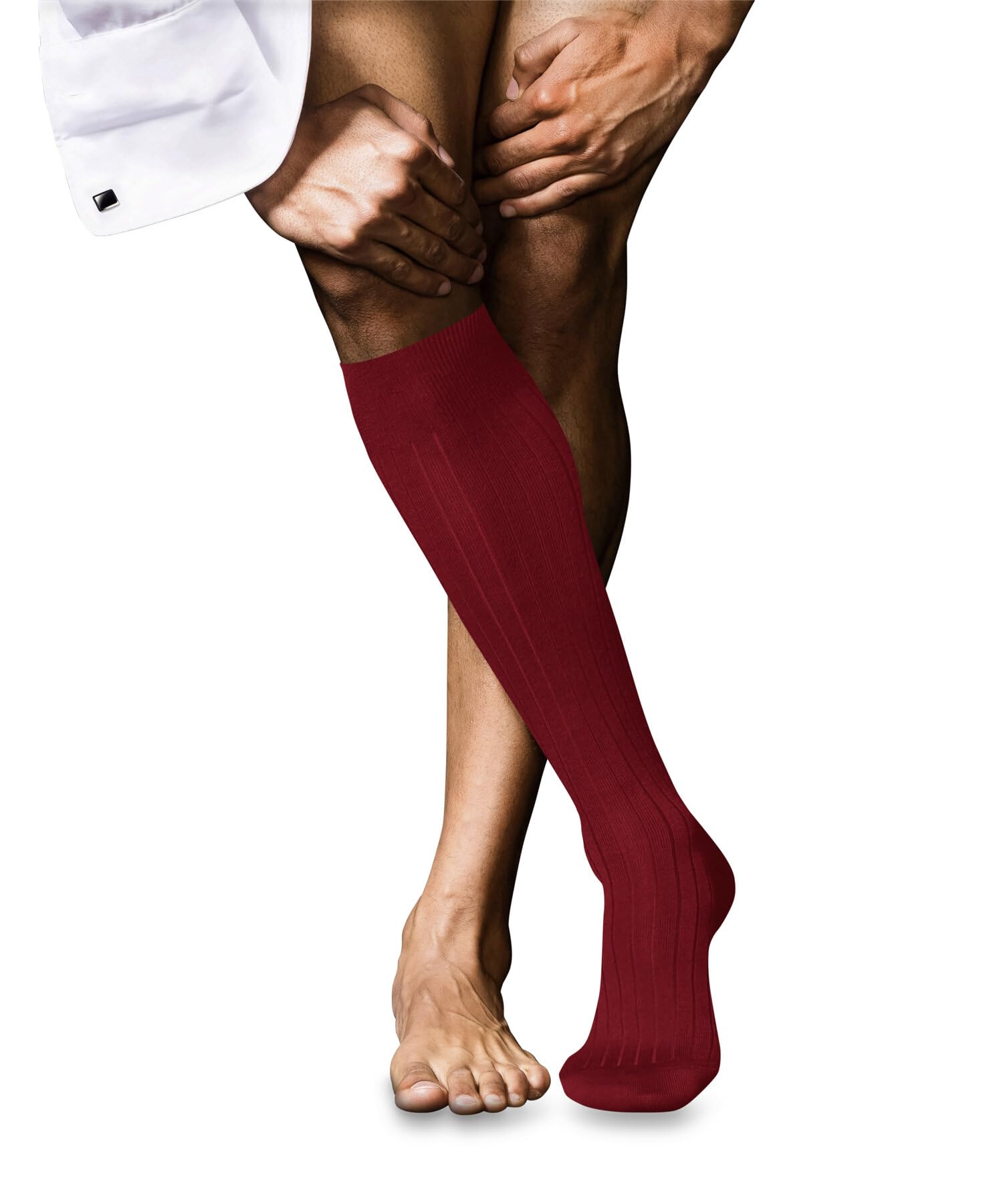 FALKE Herren No. 2 Kniestrümpfe atmungsaktives klimaregulierendes Kaschmir hochwertig elegant warm verstärkte Herrensocken flache Naht für druckfreie Fußspitze leicht einfarbig Business 1 Paar