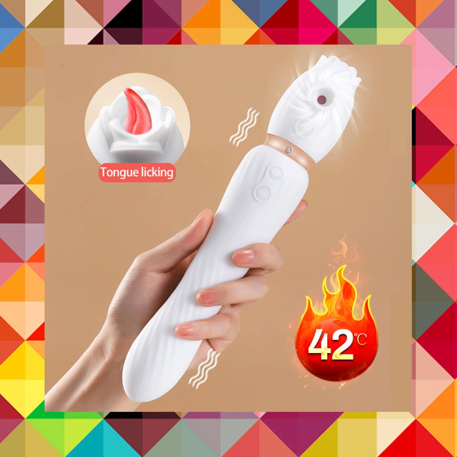 Dona Vibratori Vibratore clitorideo Vibratore per leccare la lingua per le donne Clitoride Riscaldamento del clitoride Stimolatore del vuoto Dildo Giocattoli del sesso per adulti 18