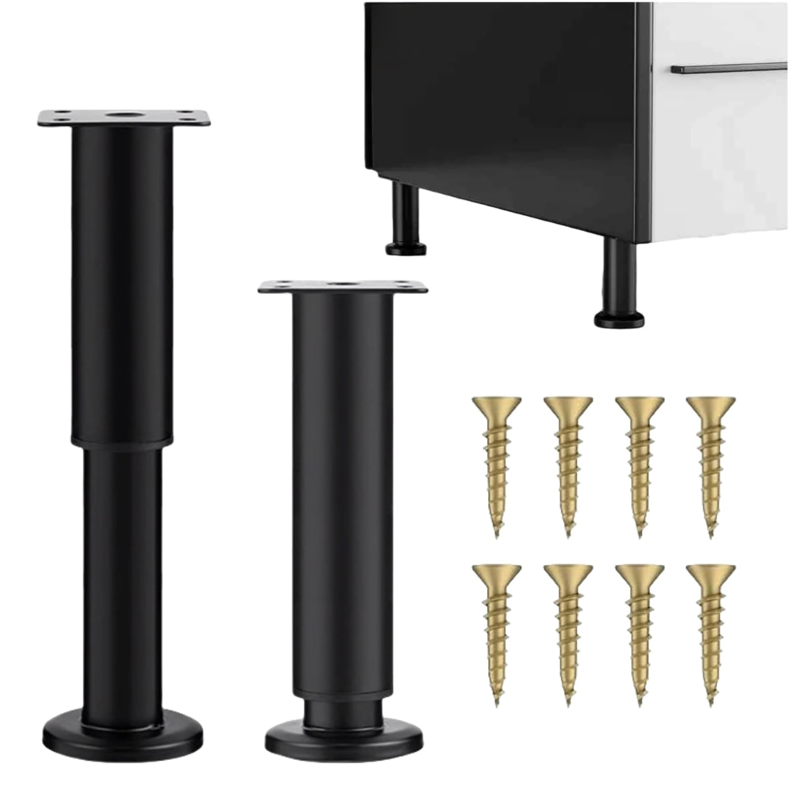 ZDL Height Adjustable Furniture Feet, 2 Pieces Adjustable Feet for Bed, Metal Supports for Furniture, Adjustable Desk Feet, Slatted Foot Support, Adjustable Feet for Furniture, Sofa