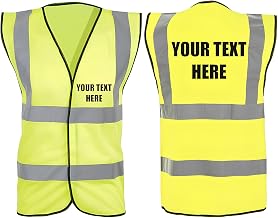 Hi Vis Vests - Personalised Hi Vis Vest Made of Durable Polyester- High Vis Vests with Reflective Vinyl Banding for Safety