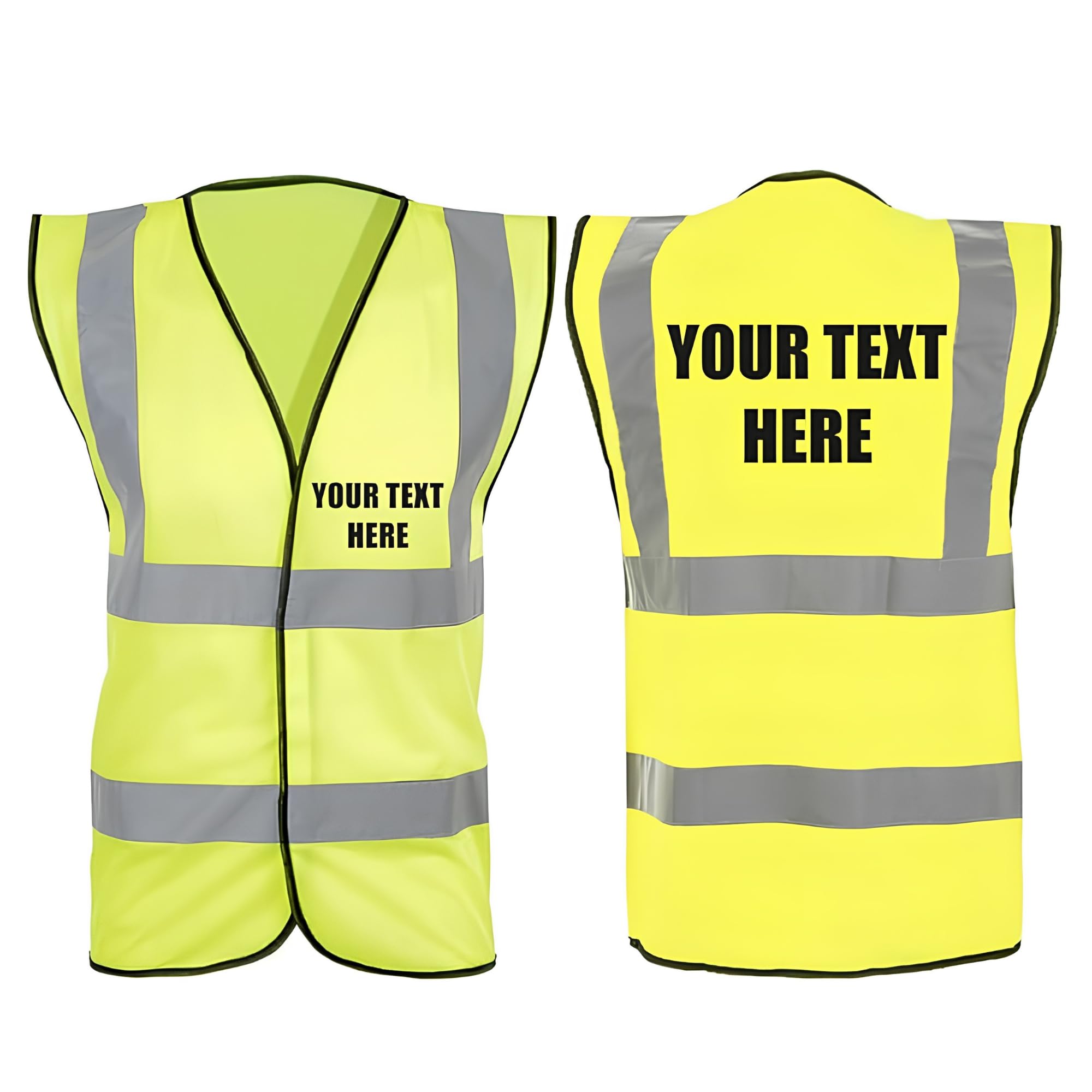 Hi Vis Vests - Personalised Hi Vis Vest Made of Durable Polyester- High Vis Vests with Reflective Vinyl Banding for Safety - Yellow High Visibility Vest by Brook Hi Vis, XX Large 48-50”