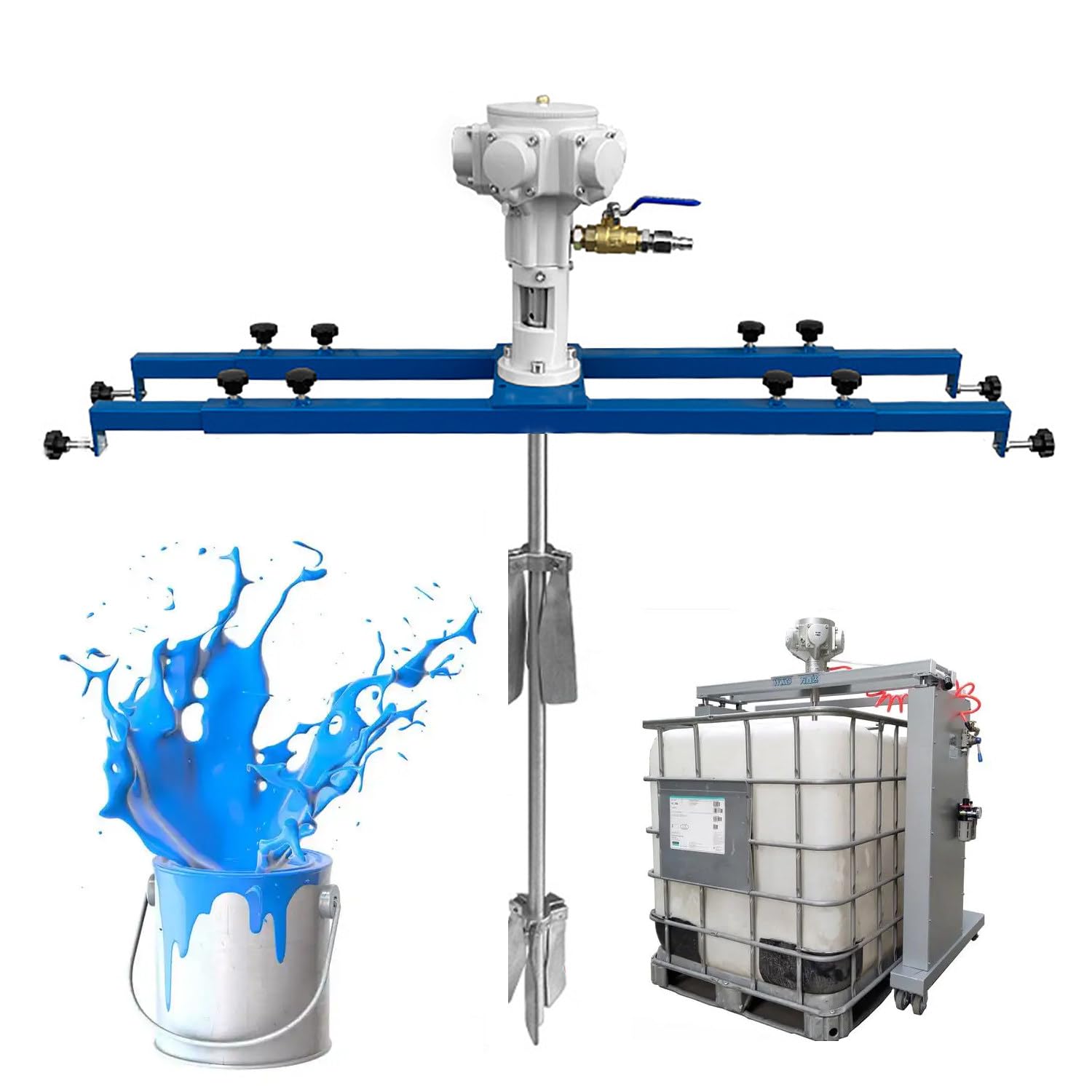 Miscelatore pneumatico per vernice, asta agitatrice in acciaio inossidabile da 880 mm, lunghezza regolabile 720-1200 mm, capacità di agitazione 0-1000 kg, per soluzioni leggermente viscose