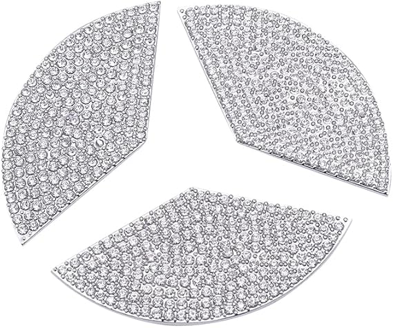 3 Pieces for Mercedes Benz Bling Steering Wheel Emblem Sticker Crystal Car Interior Steering Wheel Logo Decoration Accessories Fit for Mercedes-Benz A E S CLA CLS GLA GLB GLC GLE GLS SL Class 49 mm