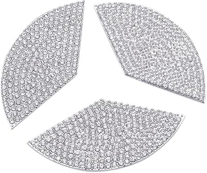 3 Pieces for Mercedes Benz Bling Steering Wheel Emblem Sticker Crystal Car Interior Steering Wheel Logo Decoration Accessories Fit for Mercedes-Benz A E S CLA CLS GLA GLB GLC GLE GLS SL Class 49 mm