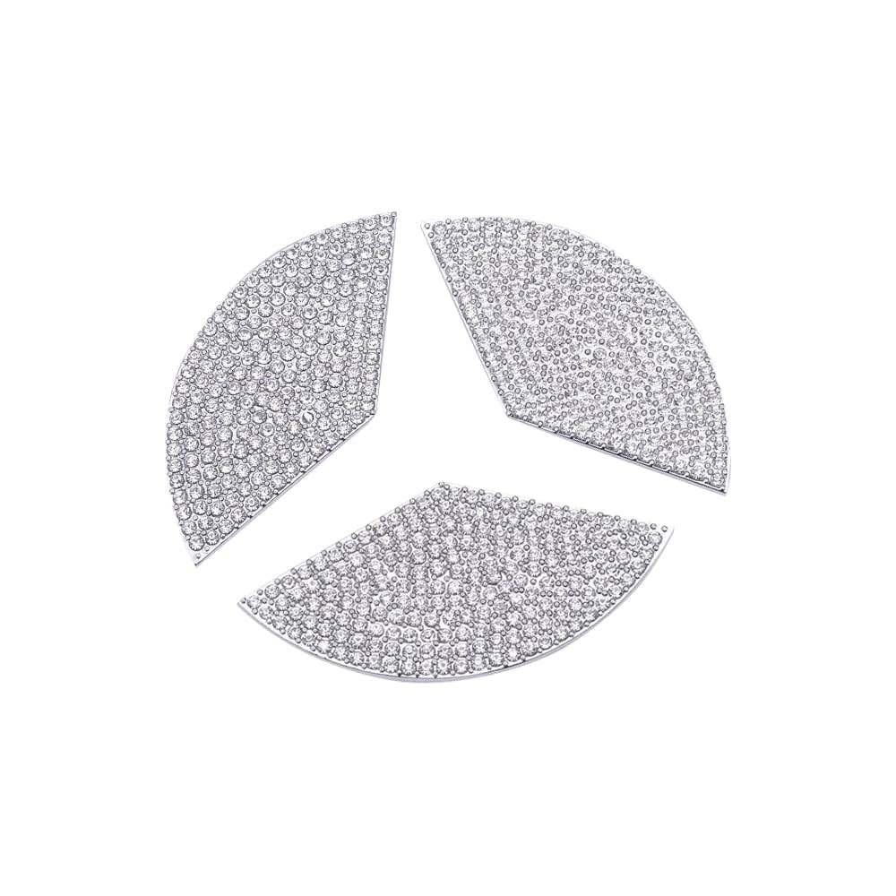 Adesivo Strass Per Volante Mercedes - Logo 3D Con Cristalli, Diametro 49mm, Per Classe C, A, E, GLC - Foto 5