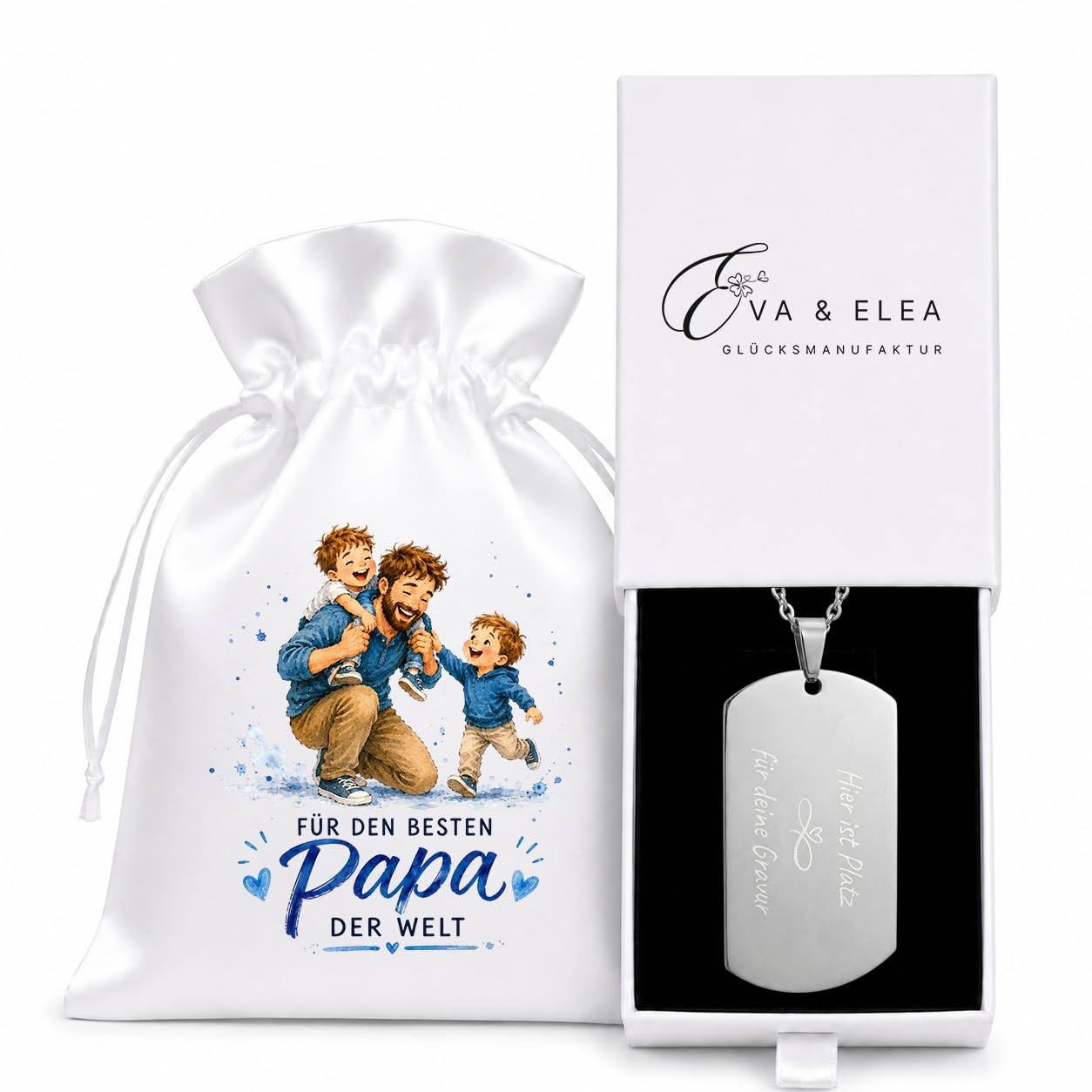 Personalisierte Kette mit Gravur – Geschenk für Papa