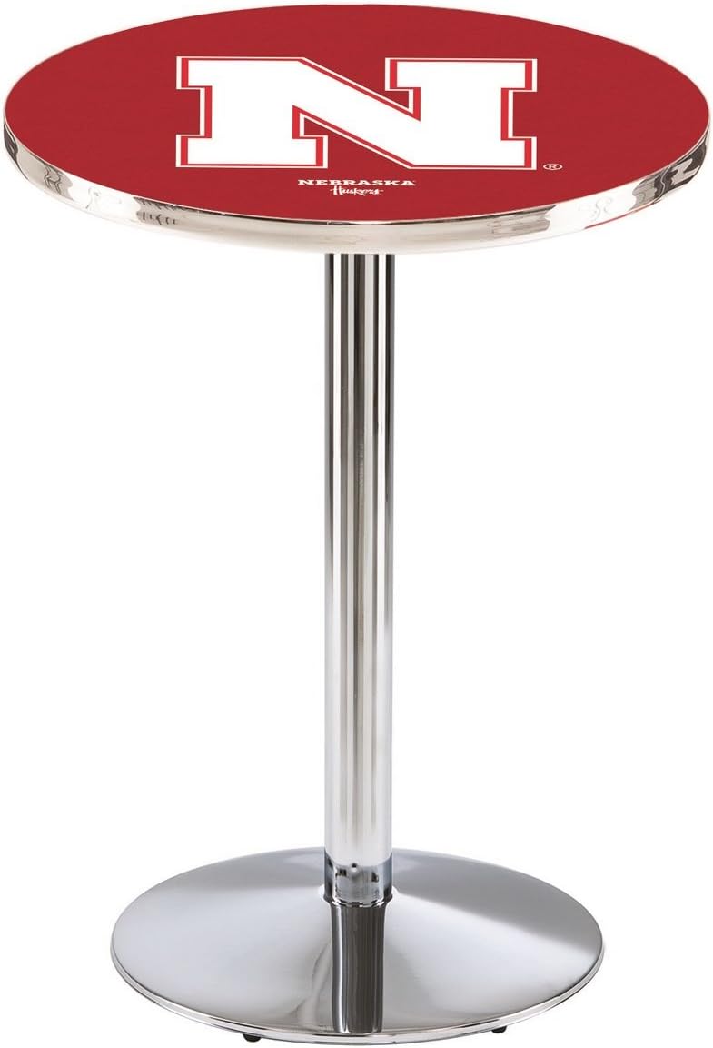 Holland Bar Stool Co. L214-42" Chrome Nebraska Pub Table with 36" Dia. top