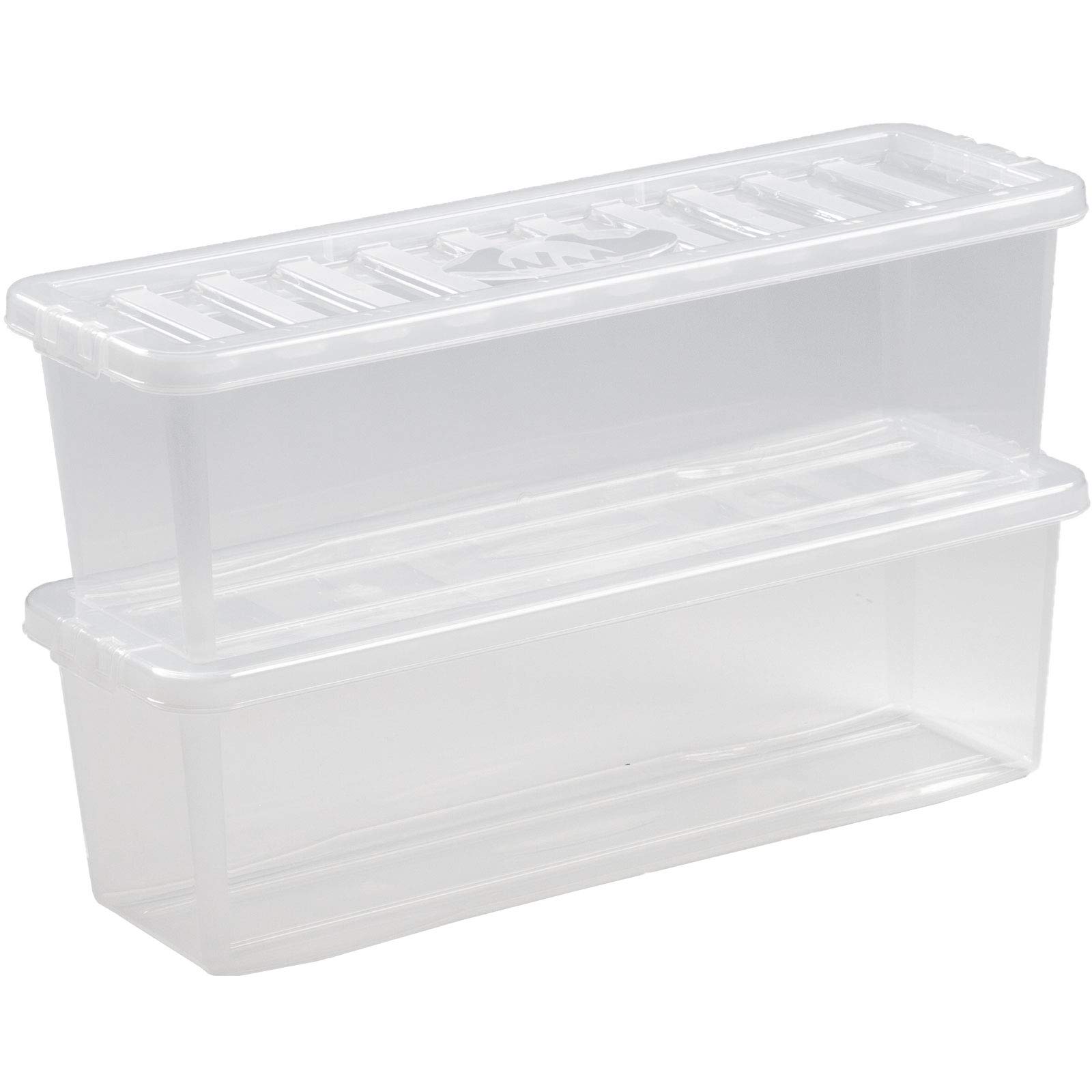 Caja almacenaje tapa 18cm alto 6 unidades 52 cada 60x20x18cm transparente